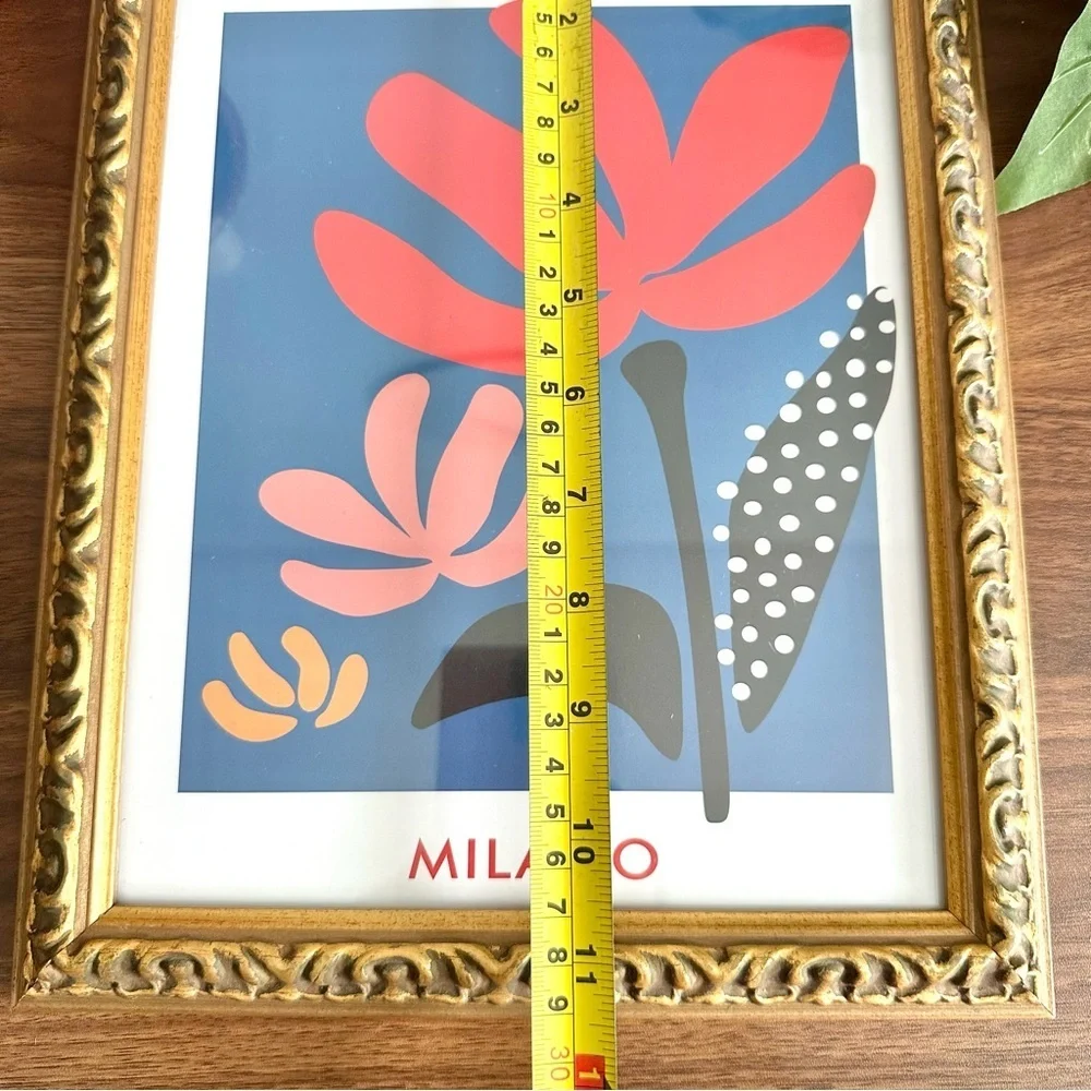 Milano Italy Flower Market Poster Gold Framed Wall Art Retro Souvenir Print